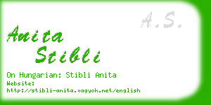 anita stibli business card